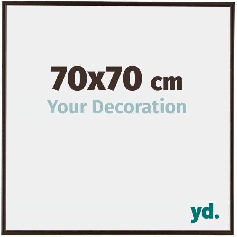 Yd. - Your Decoration - 70x70 cm - Cadre Photo en Plastique Avec Verre acrylique - Anti-Reflet - Excellente Qualité - Anthracite - Cadre Decoration