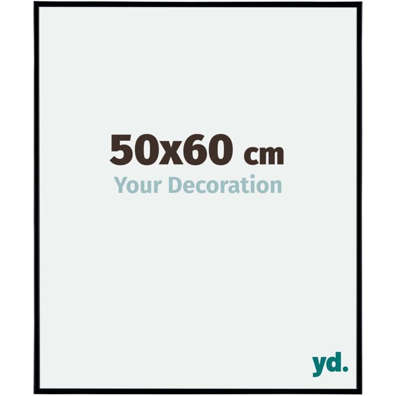 Yd. - Your Decoration - 50x60 cm - Cadre Photo en Plastique Avec Verre acrylique - Anti-Reflet - Excellente Qualité - Noir Mat - Cadre Decoration