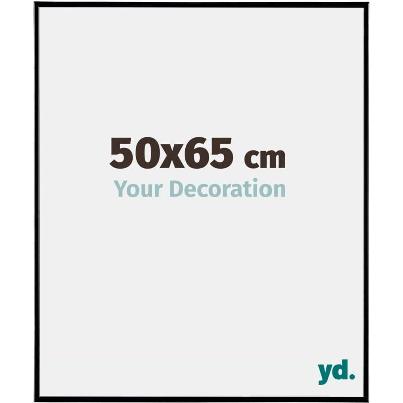 Yd. - Your Decoration - 50x65 cm - Cadre Photo en Plastique Avec Verre acrylique - Anti-Reflet - Excellente Qualité - Noir Brillant - Cadre