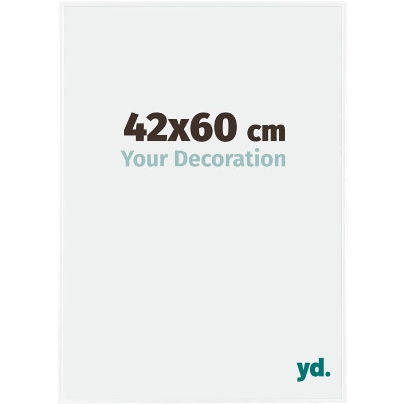 Yd. - Your Decoration - 42x60 cm - Cadre Photo en Plastique Avec Verre acrylique - Anti-Reflet - Excellente Qualité - Blanc Brillant - Cadre