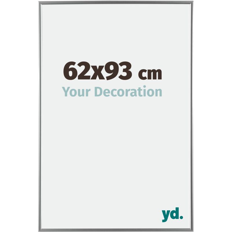 Your Decoration - 62x93 cm - Cadre Photo en Plastique Avec Verre acrylique - Anti-Reflet - Excellente Qualité - Argent Brillant - Cadre Decoration