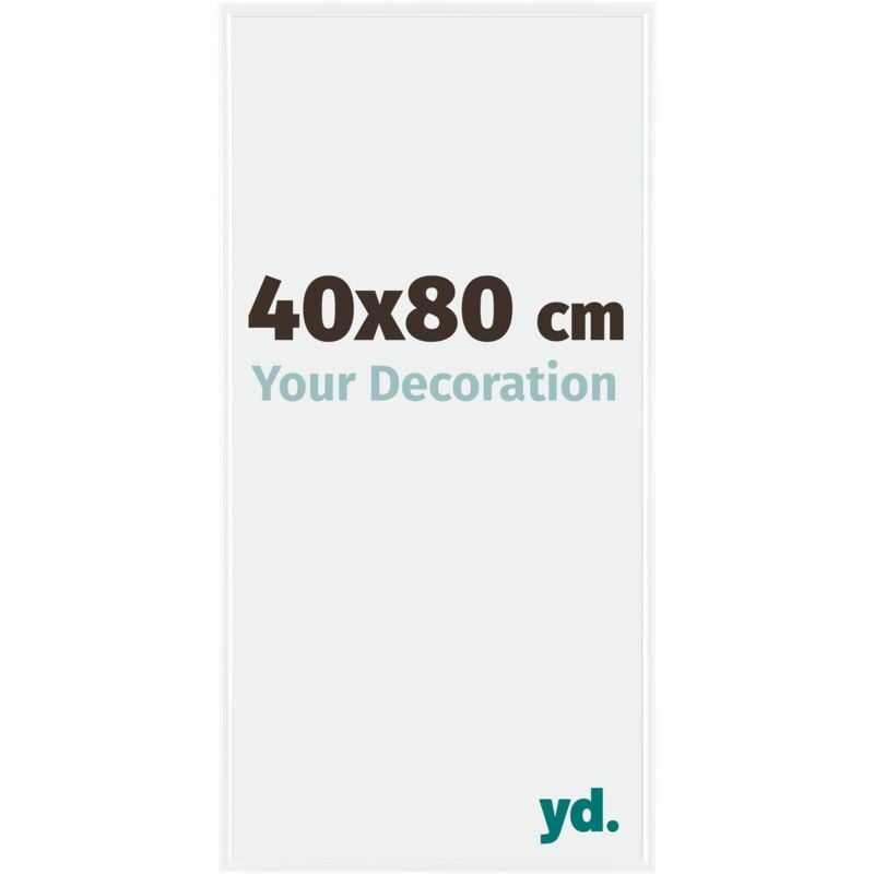 Yd. - Your Decoration - 40x80 cm - Cadre Photo en Plastique Avec Verre acrylique - Anti-Reflet - Excellente Qualité - Blanc Brillant - Cadre