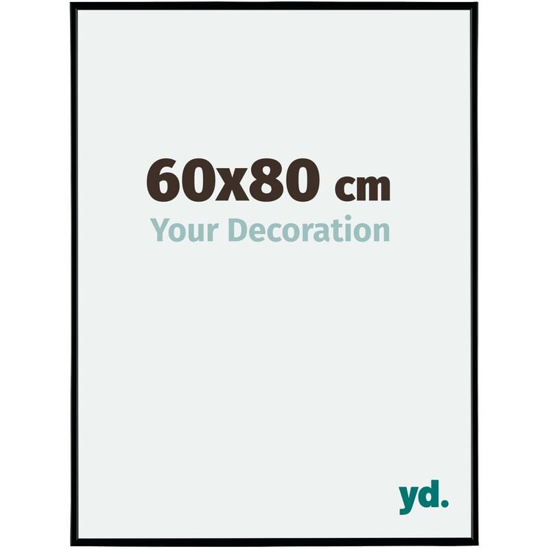 Yd. - Your Decoration - 60x80 cm - Cadre Photo en Plastique Avec Verre acrylique - Anti-Reflet - Excellente Qualité - Noir Mat - Cadre Decoration