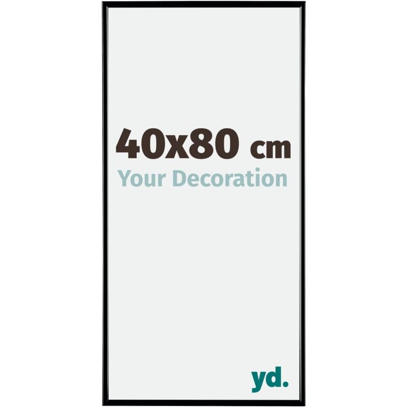 Yd. - Your Decoration - 40x80 cm - Cadre Photo en Plastique Avec Verre acrylique - Anti-Reflet - Excellente Qualité - Noir Brillant - Cadre
