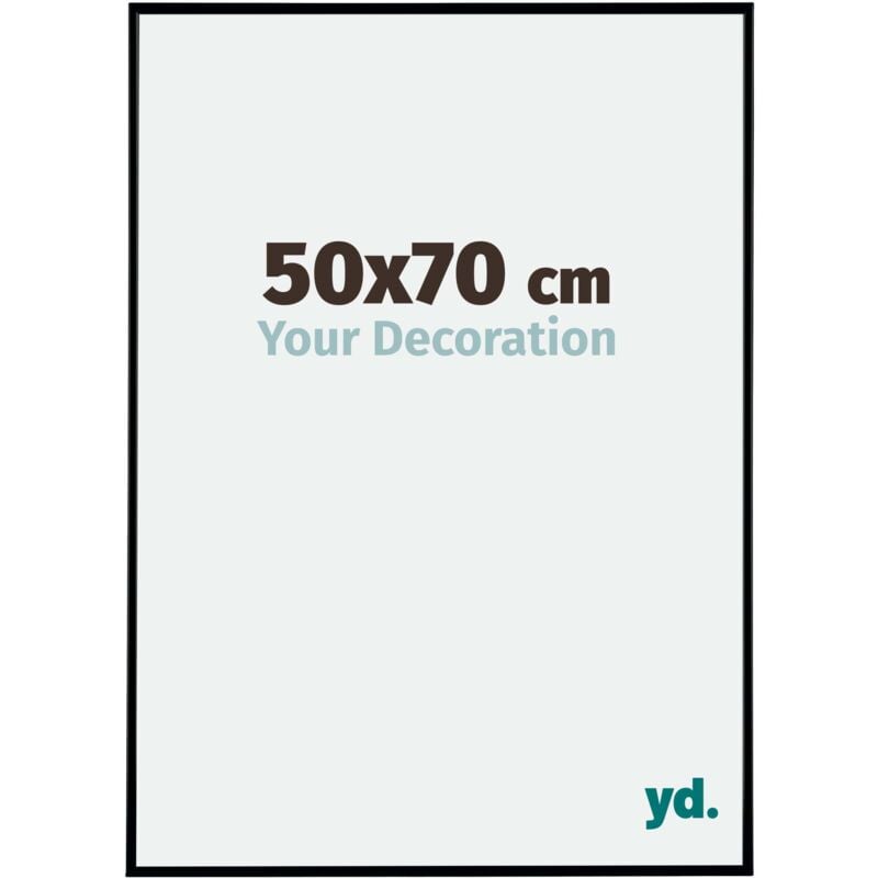 Yd. - Your Decoration - 50x70 cm - Cadre Photo en Plastique Avec Verre acrylique - Anti-Reflet - Excellente Qualité - Noir Mat - Cadre Decoration