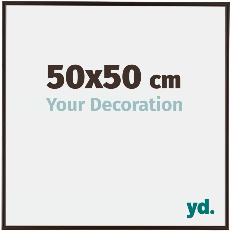 Yd. - Your Decoration - 50x50 cm - Cadre Photo en Plastique Avec Verre acrylique - Anti-Reflet - Excellente Qualité - Anthracite - Cadre Decoration