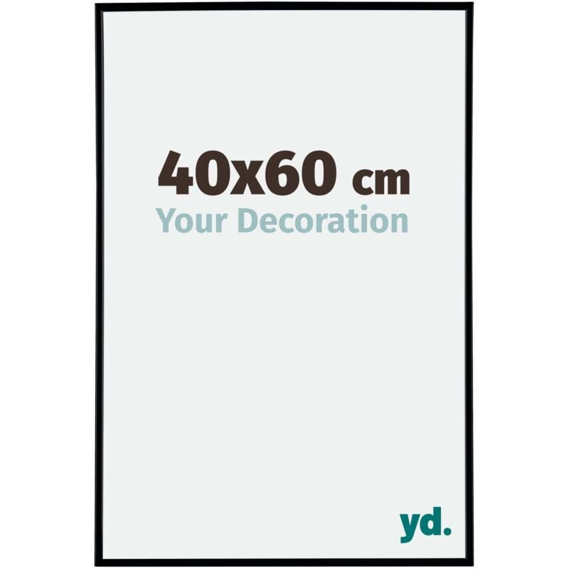 Yd. - Your Decoration - 40x60 cm - Cadre Photo en Plastique Avec Verre acrylique - Anti-Reflet - Excellente Qualité - Noir Mat - Cadre Decoration
