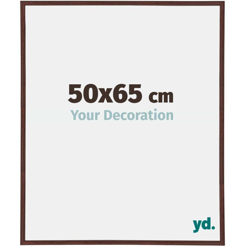 Yd. - Your Decoration - 50x65 cm - Cadres Photos en Plastique Avec Verre Plexiglas - Excellente Qualité -Brun - Cadre Decoration Murale - Annecy.