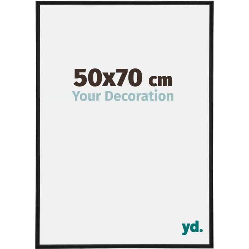 Yd. - Your Decoration - 50x70 cm - Cadres Photos en Plastique Avec Verre Plexiglas - Excellente Qualité -Noir Mat - Cadre Decoration Murale - Annecy.