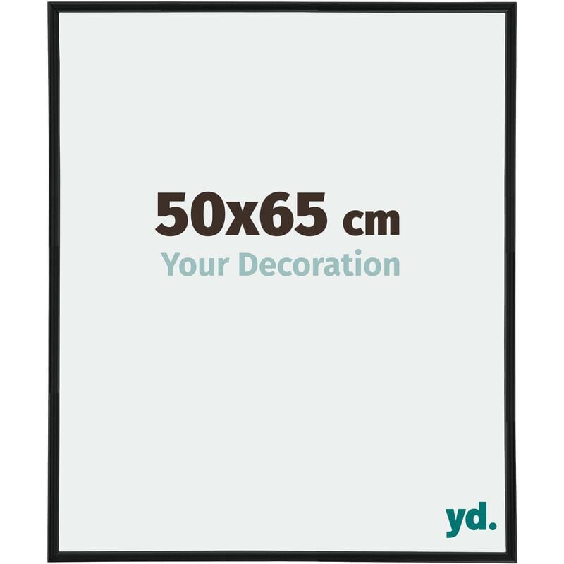 Yd. - Your Decoration - 50x65 cm - Cadres Photos en Plastique Avec Verre Plexiglas - Excellente Qualité -Noir Mat - Cadre Decoration Murale - Annecy.
