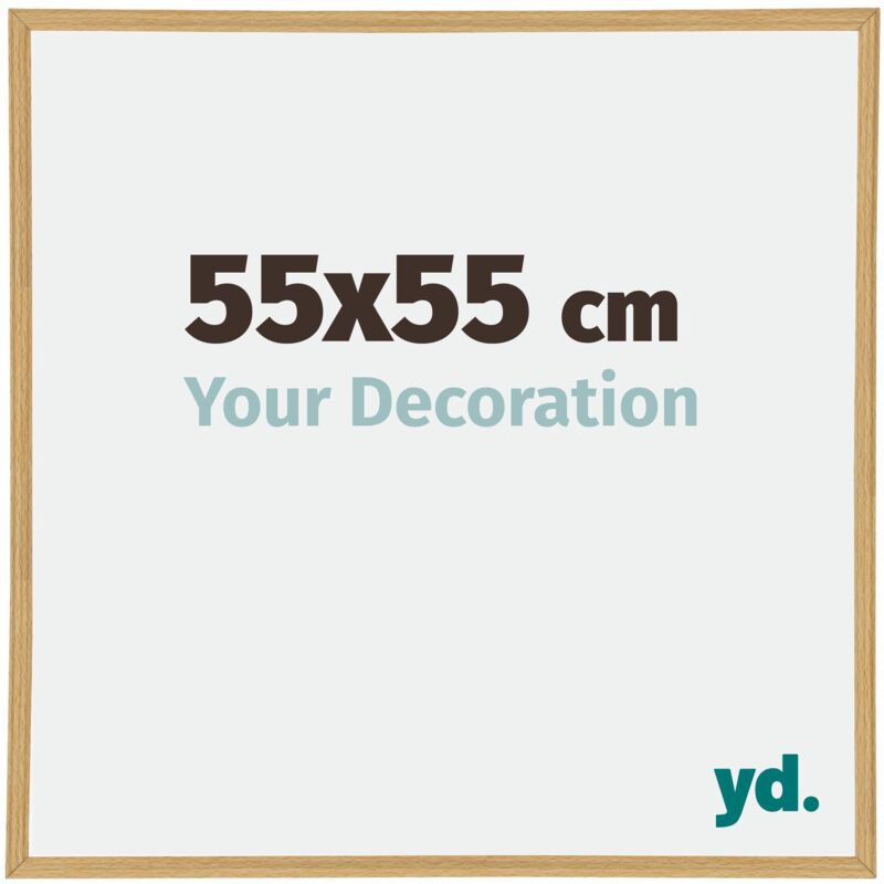 Yd. - Your Decoration - 55x55 cm - Cadres Photos en Plastique Avec Verre Plexiglas - Excellente Qualité -Hêtre Clair - Cadre Decoration Murale
