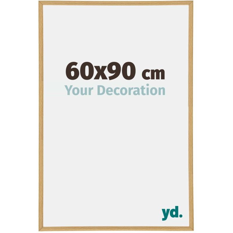 Yd. - Your Decoration - 60x90 cm - Cadres Photos en Plastique Avec Verre Plexiglas - Excellente Qualité -Hêtre Clair - Cadre Decoration Murale