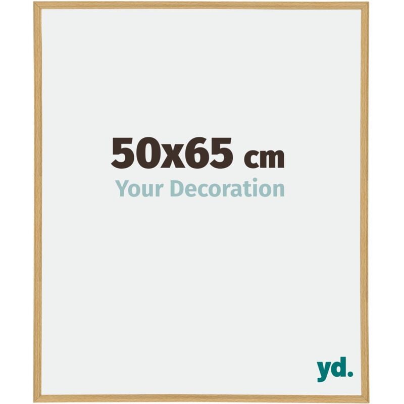 Yd. - Your Decoration - 50x65 cm - Cadres Photos en Plastique Avec Verre Plexiglas - Excellente Qualité -Hêtre Clair - Cadre Decoration Murale