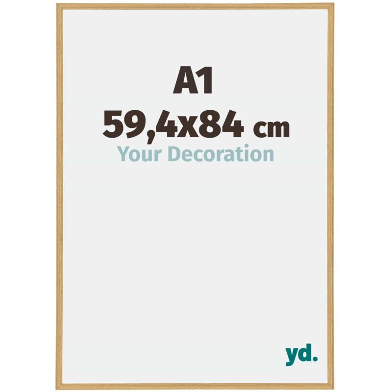 Your Decoration - A1 59.4x84 cm - Cadres Photos en Plastique Avec Verre Plexiglas - Excellente Qualité -Hêtre Clair - Cadre Decoration Murale