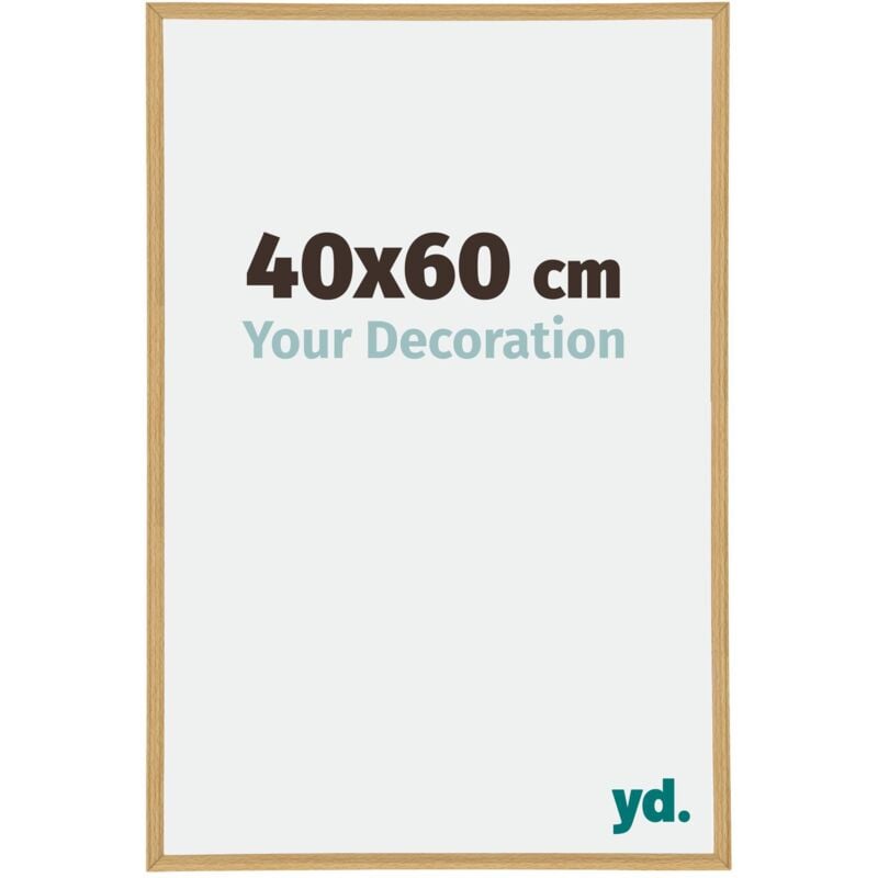 Yd. - Your Decoration - 40x60 cm - Cadres Photos en Plastique Avec Verre Plexiglas - Excellente Qualité -Hêtre Clair - Cadre Decoration Murale