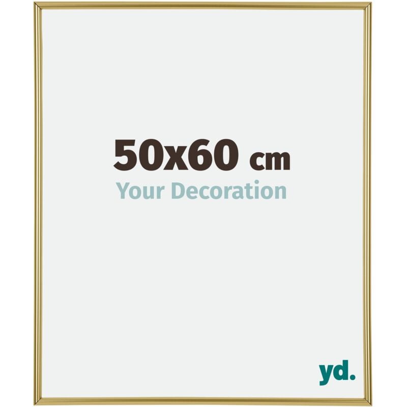 Yd. - Your Decoration - 50x60 cm - Cadres Photos en Plastique Avec Verre Plexiglas - Excellente Qualité -Or - Cadre Decoration Murale - Annecy.