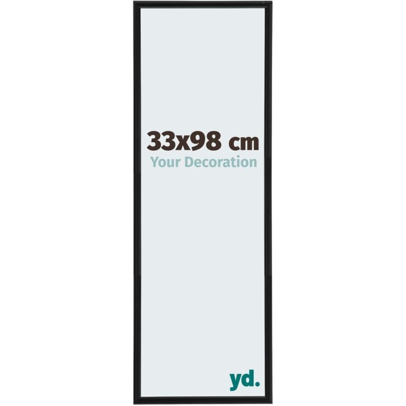 Yd. - Your Decoration - 33x98 cm - Cadres Photos en Plastique Avec Verre Plexiglas - Excellente Qualité -Noir Mat - Cadre Decoration Murale - Annecy.