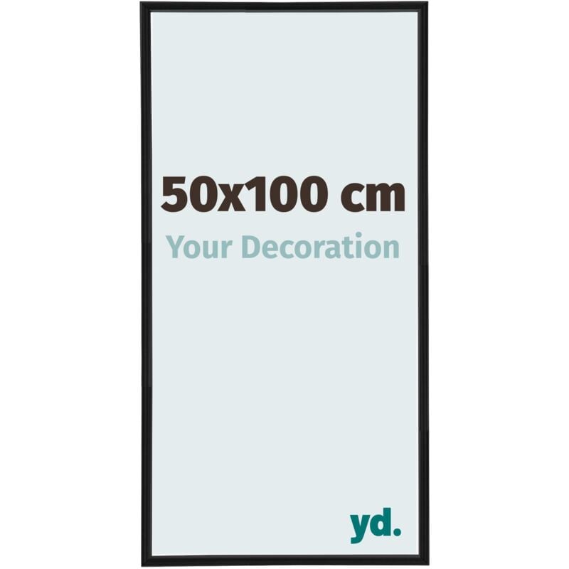 Yd. - Your Decoration - 50x100 cm - Cadres Photos en Plastique Avec Verre Plexiglas - Excellente Qualité -Noir Mat - Cadre Decoration Murale - Annecy.