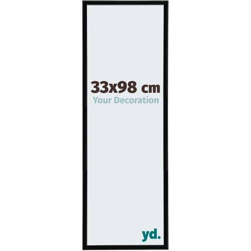 Yd. - Your Decoration - 33x98 cm - Cadres Photos en Plastique Avec Verre Plexiglas - Excellente Qualité -Noir Brillant - Cadre Decoration Murale