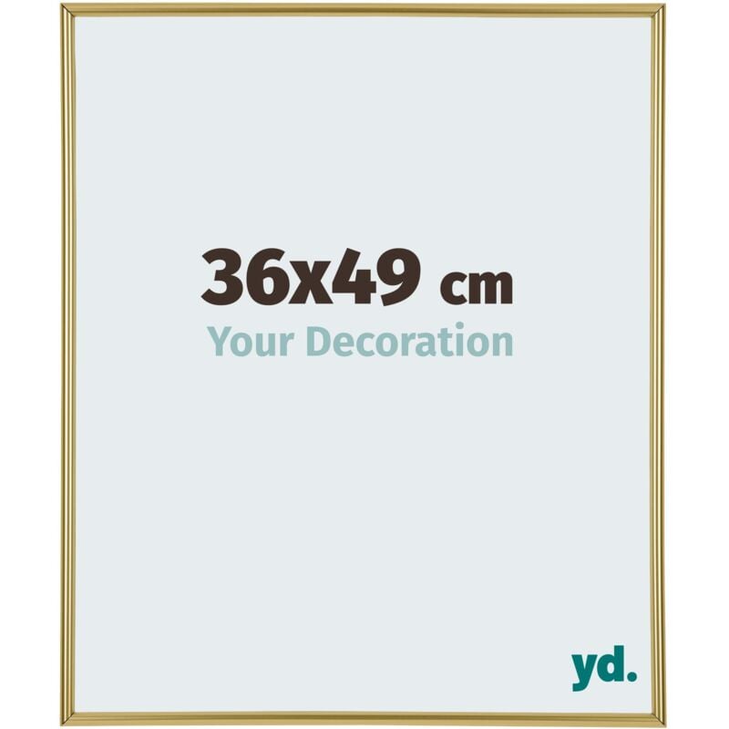 Yd. - Your Decoration - 36x49 cm - Cadres Photos en Plastique Avec Verre Plexiglas - Excellente Qualité -Or - Cadre Decoration Murale - Annecy. - Or