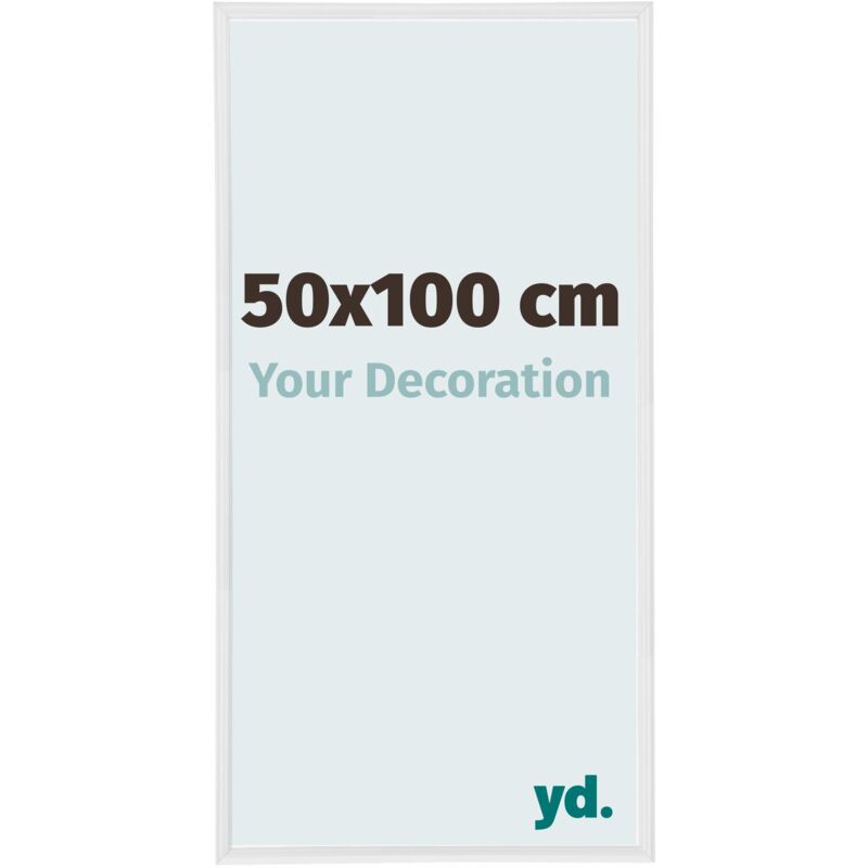 Your Decoration - 50x100 cm - Cadres Photos en Plastique Avec Verre Plexiglas - Excellente Qualité -Blanc Brillant - Cadre Decoration Murale - Annecy.