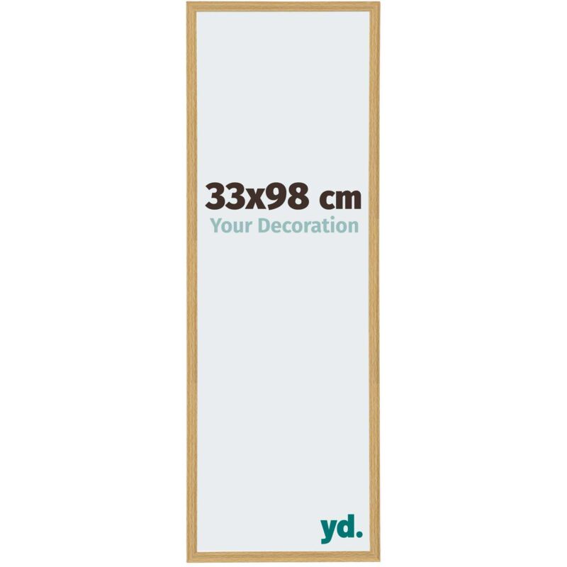 Yd. - Your Decoration - 33x98 cm - Cadres Photos en Plastique Avec Verre Plexiglas - Excellente Qualité -Hêtre Clair - Cadre Decoration Murale
