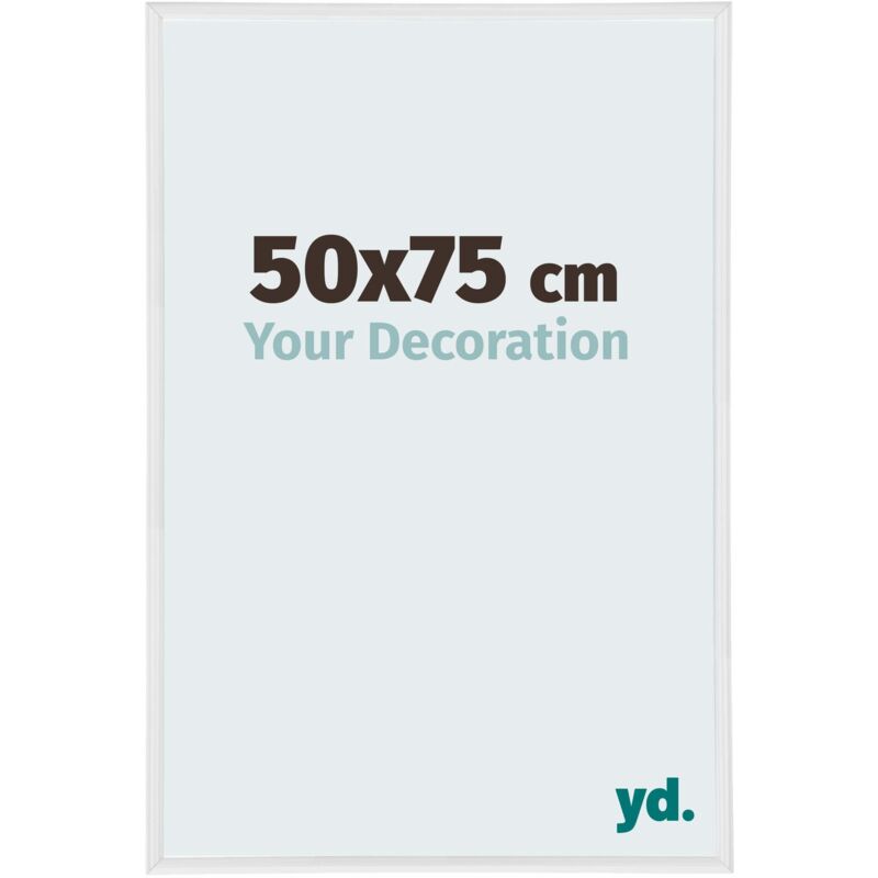 Yd. - Your Decoration - 50x75 cm - Cadres Photos en Plastique Avec Verre Plexiglas - Excellente Qualité -Blanc Brillant - Cadre Decoration Murale