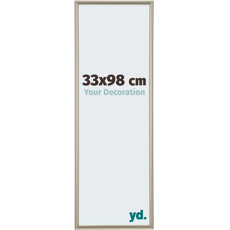 Yd. - Your Decoration - 33x98 cm - Cadres Photos en Plastique Avec Verre Plexiglas - Excellente Qualité -Champagne - Cadre Decoration Murale - Annecy.