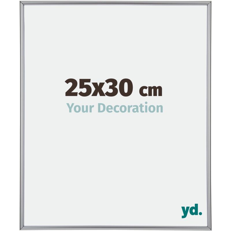 Yd. - Your Decoration - 25x30 cm - Cadres Photos en Plastique Avec Verre Plexiglas - Excellente Qualité -Argent Brillant - Cadre Decoration Murale