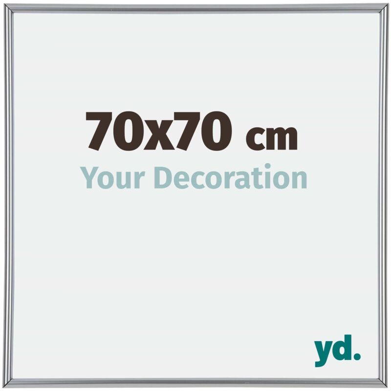 Your Decoration - 70x70 cm - Cadres Photos en Plastique Avec Verre Plexiglas - Excellente Qualité -Argent Brillant - Cadre Decoration Murale - Annecy.