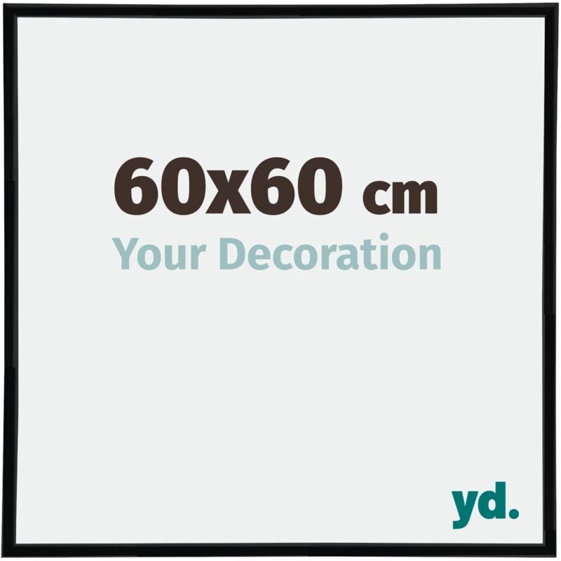 Yd. - Your Decoration - 60x60 cm - Cadres Photos en Plastique Avec Verre Plexiglas - Excellente Qualité -Noir Brillant - Cadre Decoration Murale