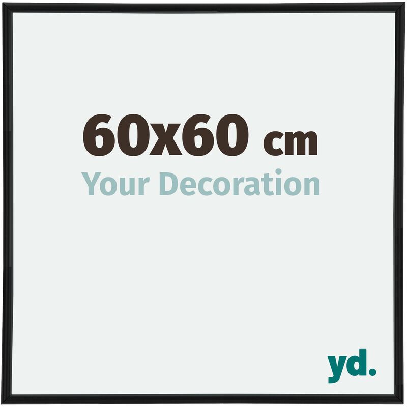 Yd. - Your Decoration - 60x60 cm - Cadres Photos en Plastique Avec Verre Plexiglas - Excellente Qualité -Noir Mat - Cadre Decoration Murale - Annecy.