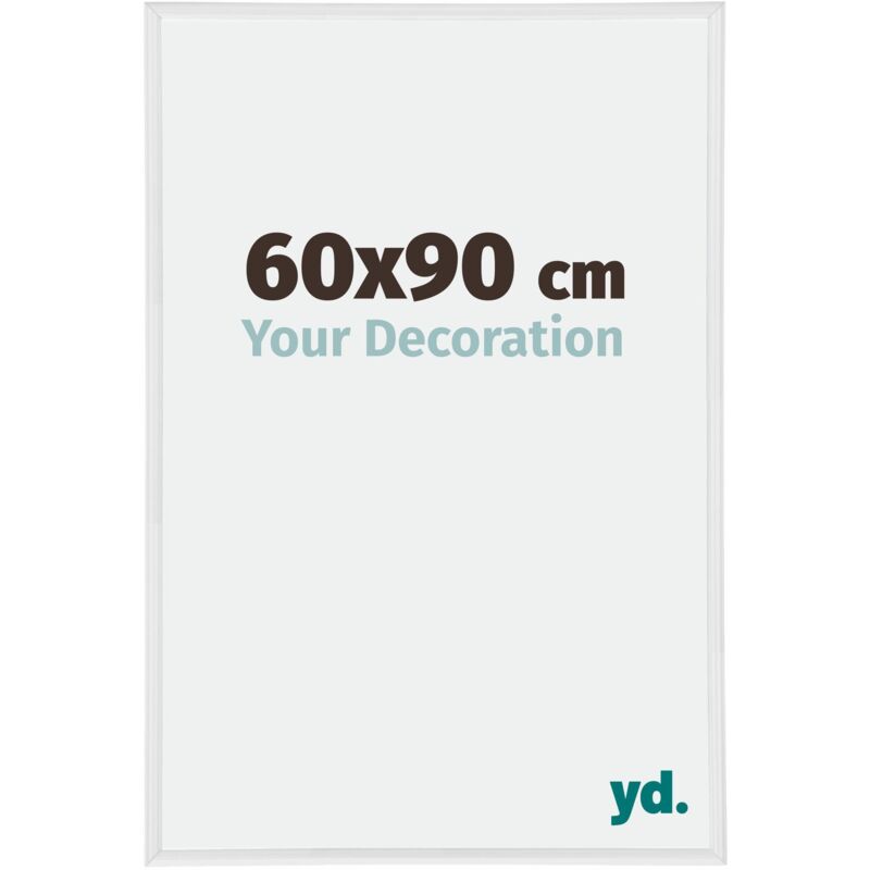 Yd. - Your Decoration - 60x90 cm - Cadres Photos en Plastique Avec Verre Plexiglas - Excellente Qualité -Blanc Brillant - Cadre Decoration Murale