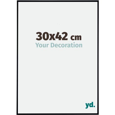 Your Decoration - 30x42 cm - Cadre Photo en Plastique Avec Verre acrylique - Anti-Reflet - Excellente Qualité - Noir Mat - Cadre Decoration Murale - Evry.