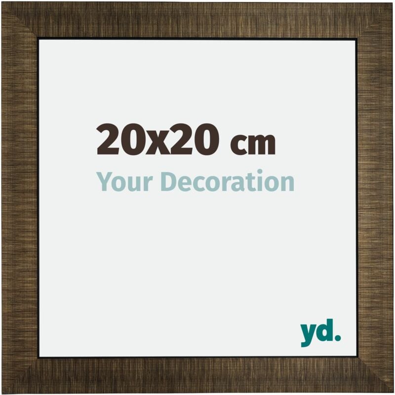 Your Decoration - 20x20 cm - Cadres Photo en Bois Avec Verre acrylique - Anti-Reflet - Excellente Qualité - Champagne Brossé - Cadre Decoration
