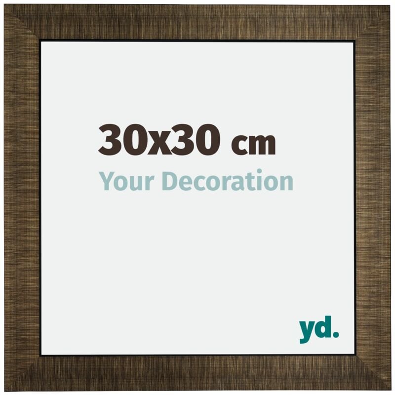 Your Decoration - 30x30 cm - Cadres Photo en Bois Avec Verre acrylique - Anti-Reflet - Excellente Qualité - Champagne Brossé - Cadre Decoration