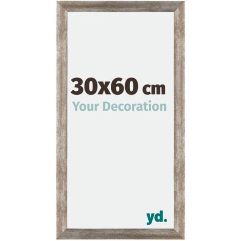 Your Decoration - 30x60 cm - Cadres Photo en MDF Avec Verre acrylique - Anti-Reflet - Excellente Qualité - Métal Vintage - Cadre Decoration Murale - Mura.