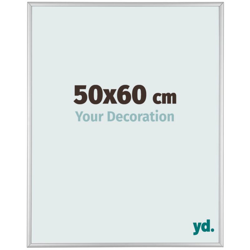 Your Decoration - 50x60 cm - Cadres Photos en Aluminium Avec Verre acrylique - Anti-Reflet - Excellente Qualité - Argent Mat - Cadre Decoration
