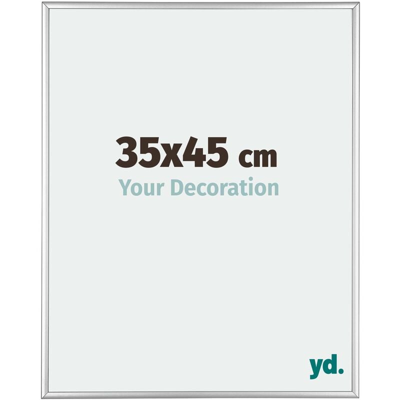 Yd. - Your Decoration - 35x45 cm - Cadres Photos en Aluminium Avec Verre acrylique - Anti-Reflet - Excellente Qualité - Argent Brillant - Cadre