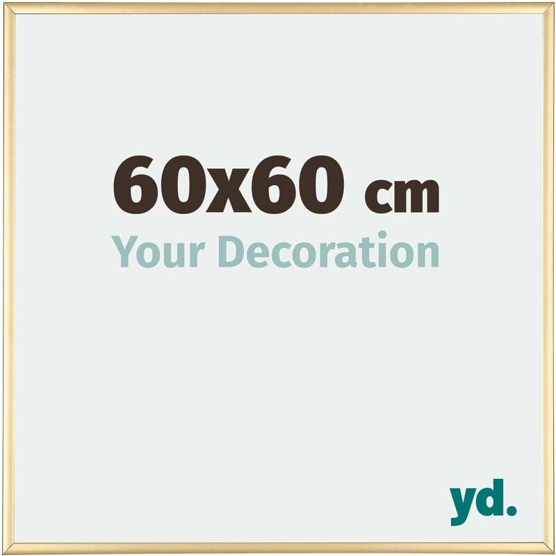 Your Decoration - 60x60 cm - Cadres Photos en Aluminium Avec Verre acrylique - Anti-Reflet - Excellente Qualité - Or Brillant - Cadre Decoration