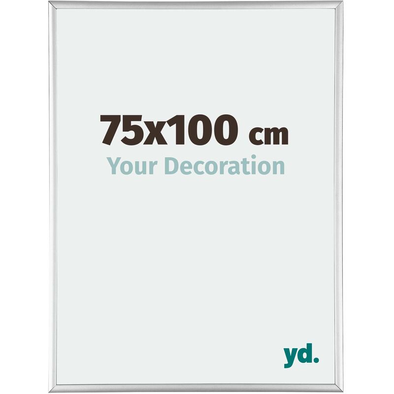 Yd. - Your Decoration - 75x100 cm - Cadres Photos en Aluminium Avec Verre acrylique - Anti-Reflet - Excellente Qualité - Argent Brillant - Cadre