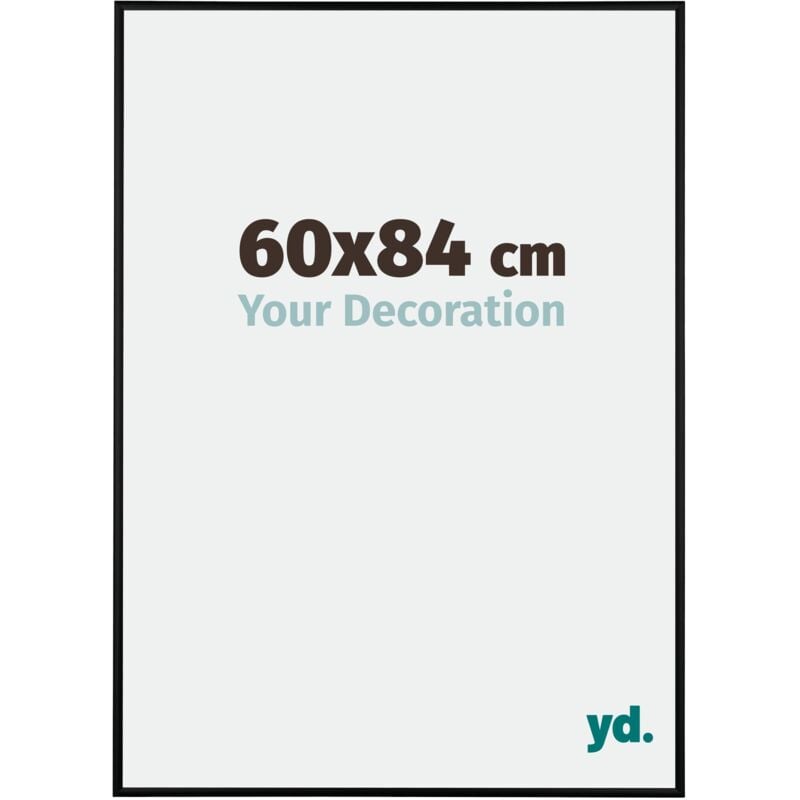 Your Decoration - 60x84 cm - Cadres Photos en Aluminium Avec Verre acrylique - Anti-Reflet - Excellente Qualité - Noir Mat - Cadre Decoration Murale