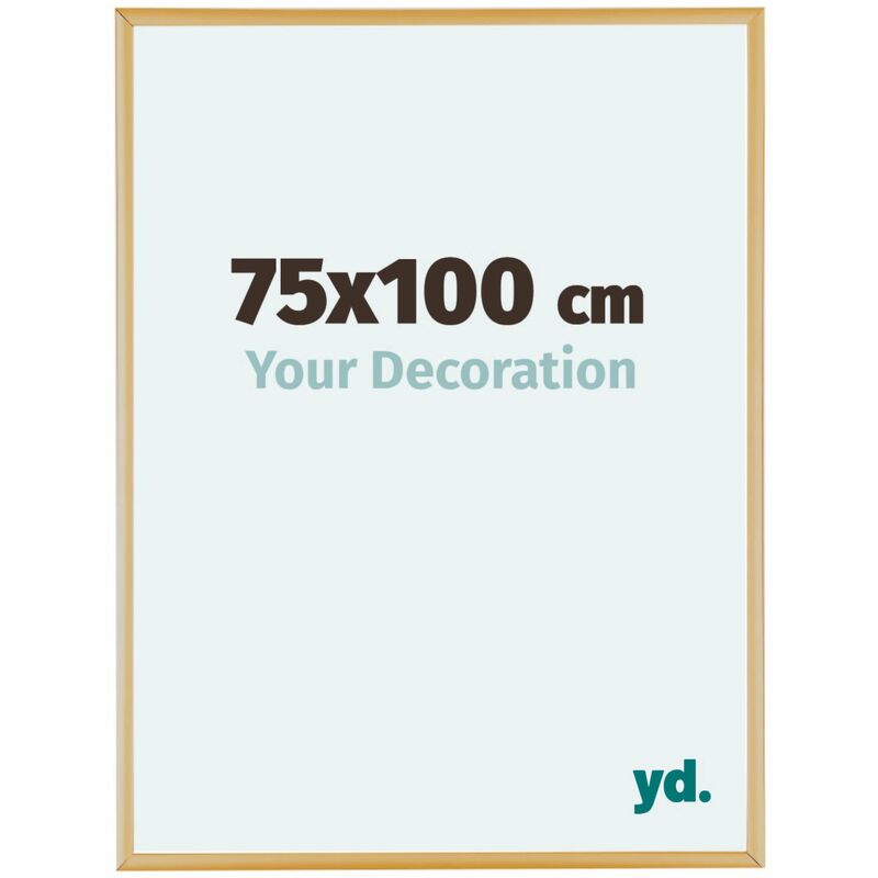 Yd. - Your Decoration - 75x100 cm - Cadres Photos en Aluminium Avec Verre acrylique - Anti-Reflet - Excellente Qualité - Or Vintage - Cadre
