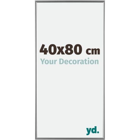 Your Decoration - 40x80 cm - Cadre Photo en Plastique Avec Verre acrylique - Anti-Reflet - Excellente Qualité - Argent Brillant - Cadre Decoration Murale - Evry.