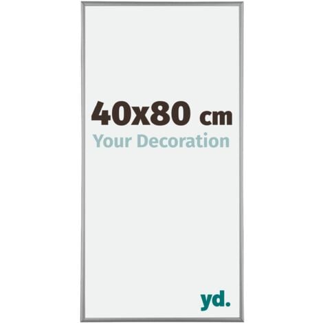Your Decoration - 40x80 cm - Cadres Photos en Aluminium Avec Verre acrylique - Anti-Reflet - Excellente Qualité - Platine - Cadre Decoration Murale - Kent.