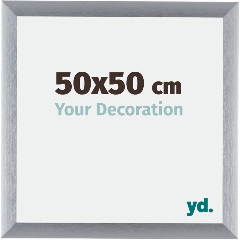 Your Decoration - 50x50 cm - Cadres Photos en Aluminium Avec acrylique - Anti-Reflet - Excellente Qualité - Argent Brossé - Cadre Decoration Murale