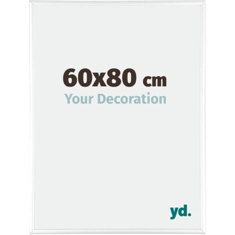 Your Decoration - 60x80 cm - Cadres Photos en Aluminium Avec Verre acrylique - Anti-Reflet - Excellente Qualité - Blanc Brillant - Cadre Decoration Murale - Kent.