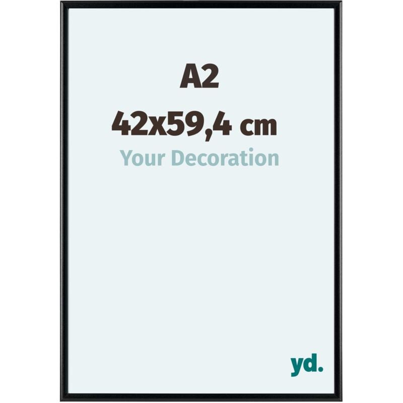 Yd. - Your Decoration - A2 42x59.4 cm - Cadres Photos en Aluminium Avec Verre acrylique - Excellente Qualité - Noir Mat - Cadre Decoration Murale