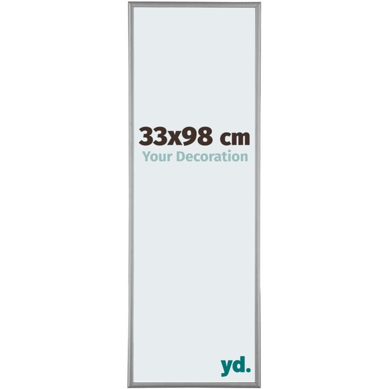 Your Decoration - 33x98 cm - Cadres Photos en Aluminium Avec Verre acrylique - Anti-Reflet - Excellente Qualité - Platine - Cadre Decoration Murale