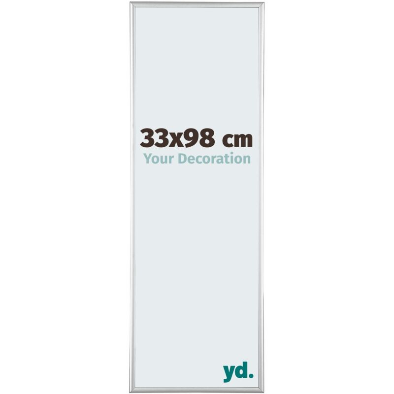 Your Decoration - 33x98 cm - Cadres Photos en Aluminium Avec Verre acrylique - Anti-Reflet - Excellente Qualité - Argent Brillant - Cadre Decoration